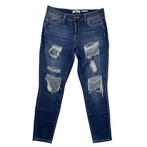 YMI Dream Mid Rise Skinny Distressed Jeans Women's Size 11 YMI Dream Fit A0134